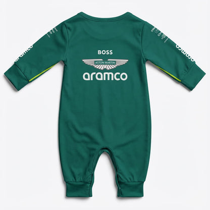 Aston Martin racing Formula One inspired baby oneise jumpsuit backshot