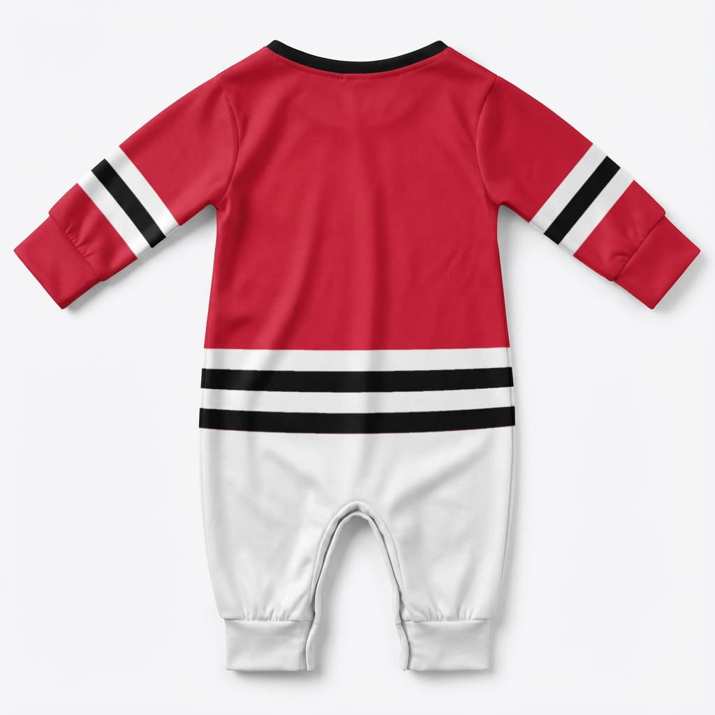 Chickago Blackhawks Baby Onsie Jumpsuit Back Facing