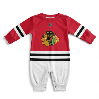 Chickago Blackhawks Baby Onsie Jumpsuit Front Facing