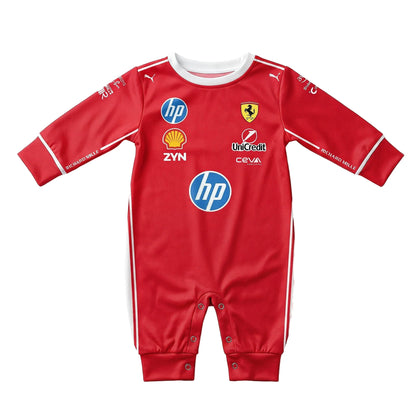 2026 ferrari f1 baby onesie flat front