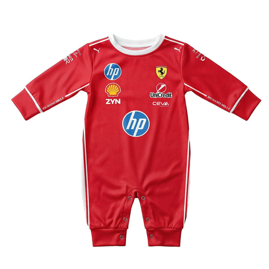 2026 ferrari f1 baby onesie flat front
