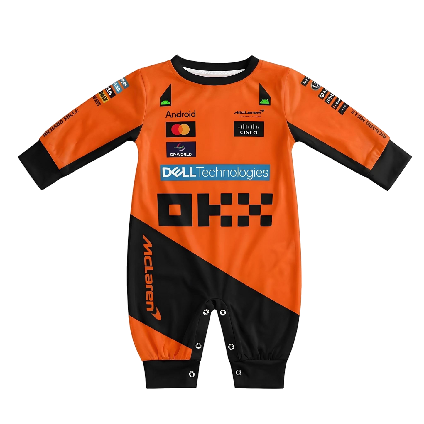 McLaren  racing Formula One inspired baby oneise 