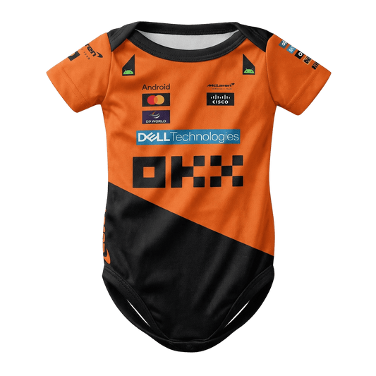 mclaren baby bodysuit onesie 2025 season front
