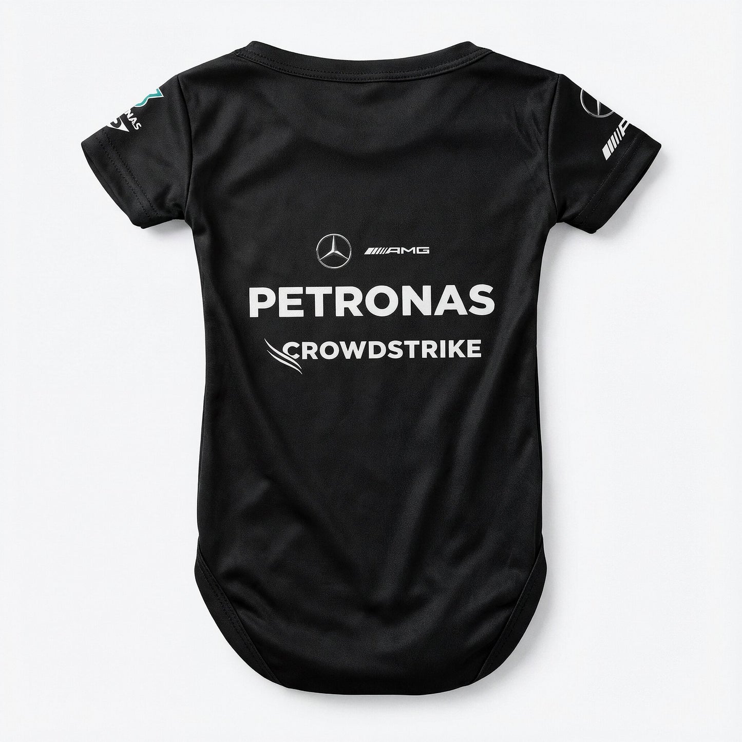 mercedes formnula one baby onesie bodysuit back
