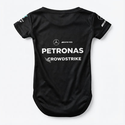 mercedes formnula one baby onesie bodysuit back