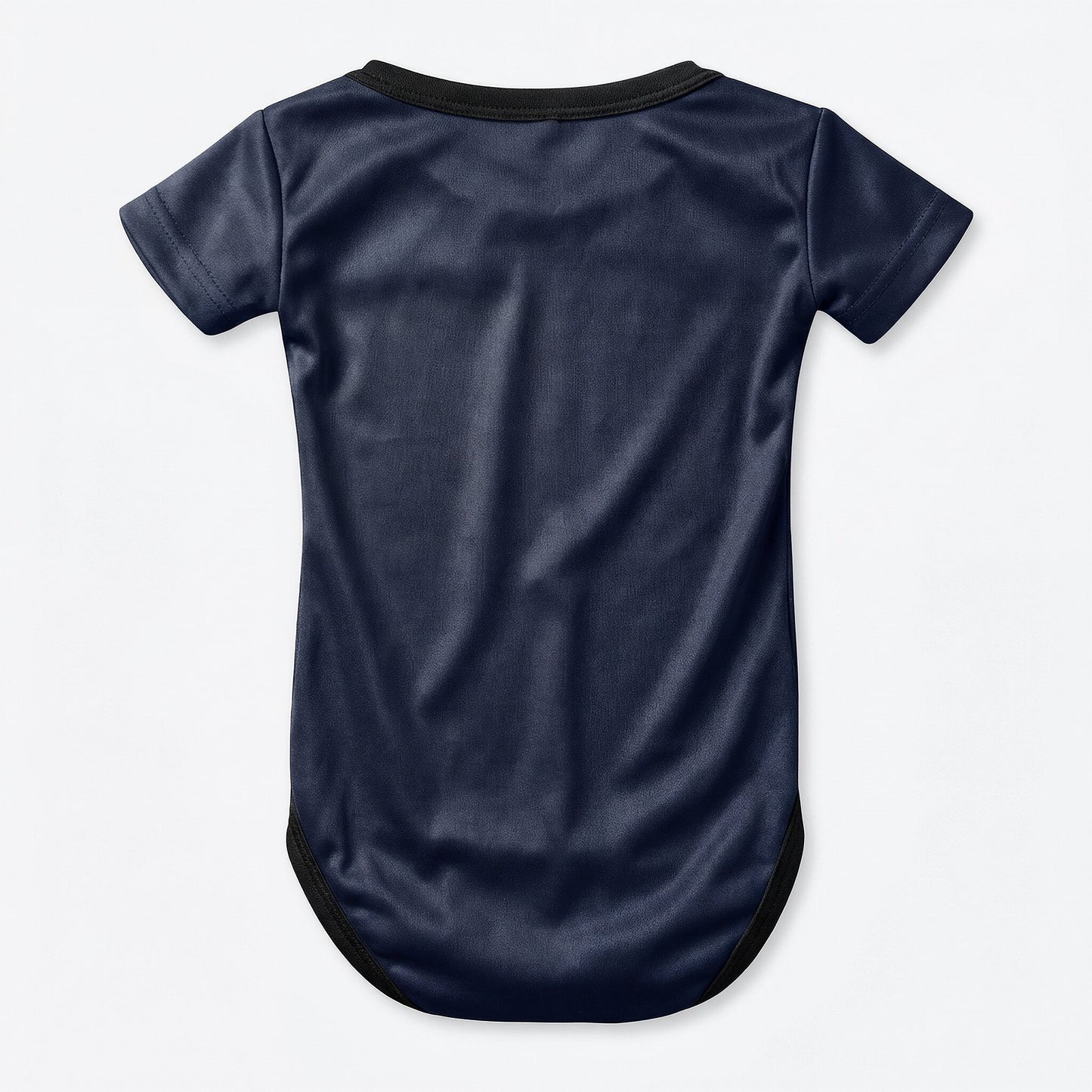 PSG 25/26 baby bodysuit back view solid navy blue with black trim