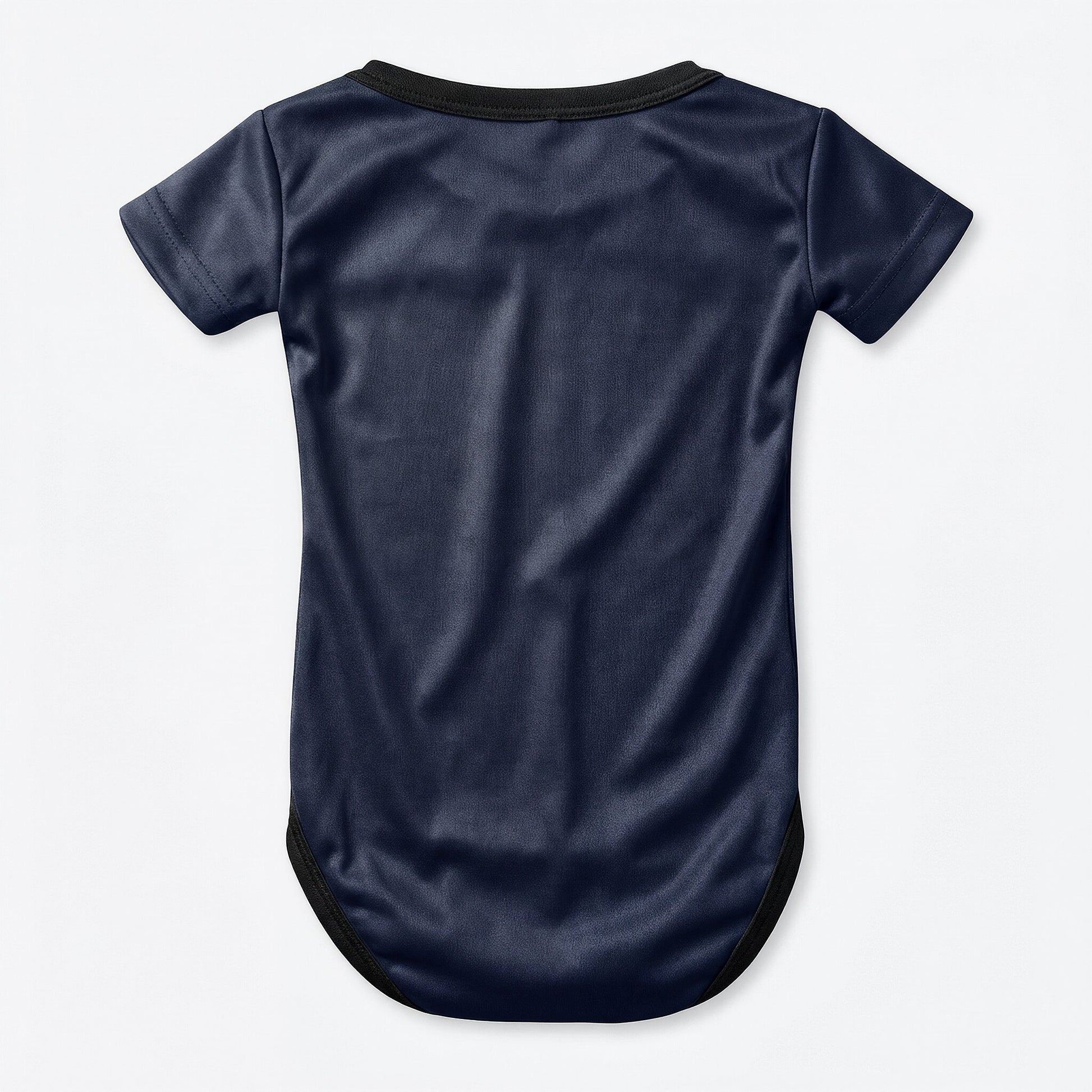 PSG 25/26 baby bodysuit back view solid navy blue with black trim