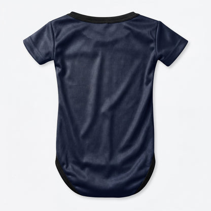 PSG 25/26 baby bodysuit back view solid navy blue with black trim