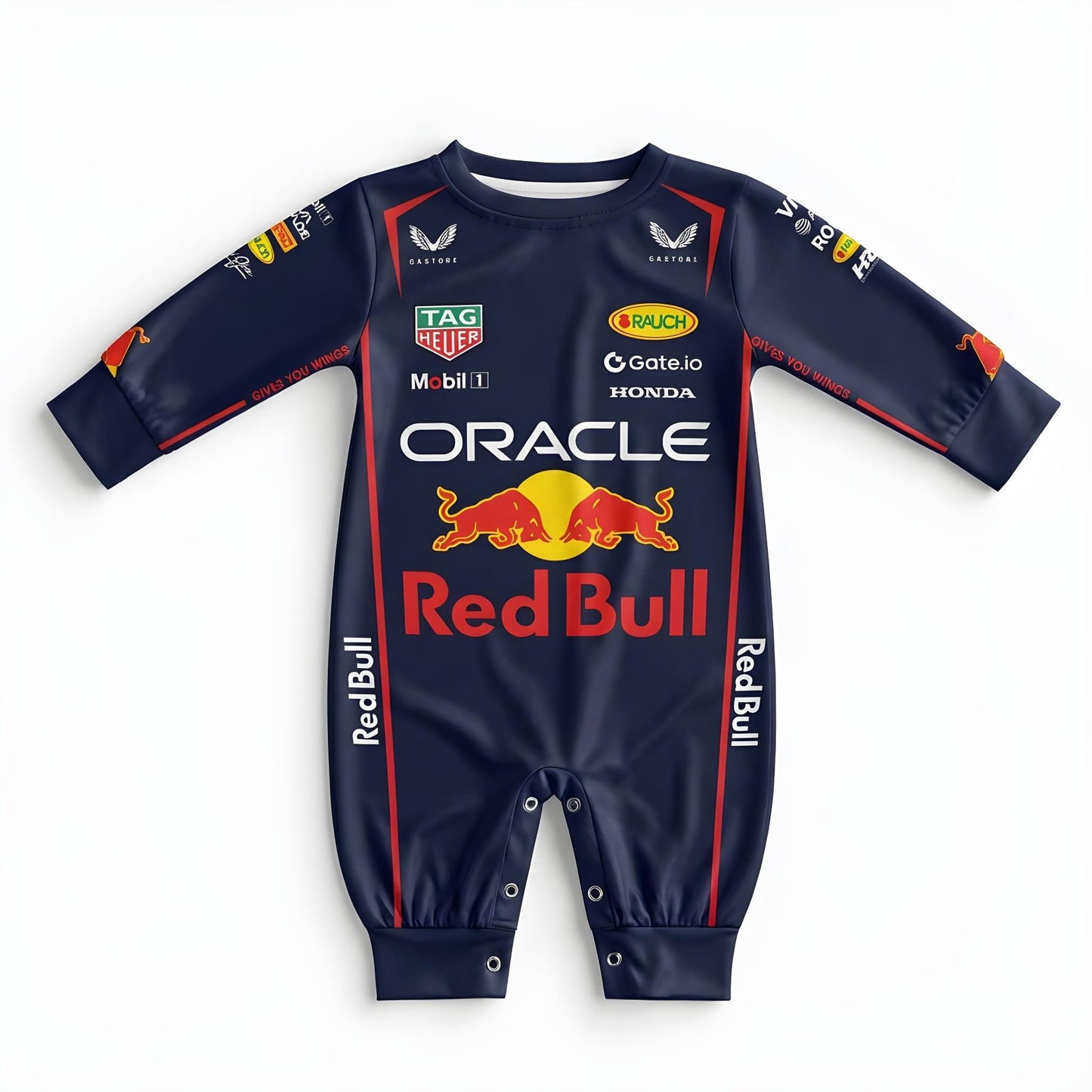 Red Bull racing Formula One inspired baby oneise front