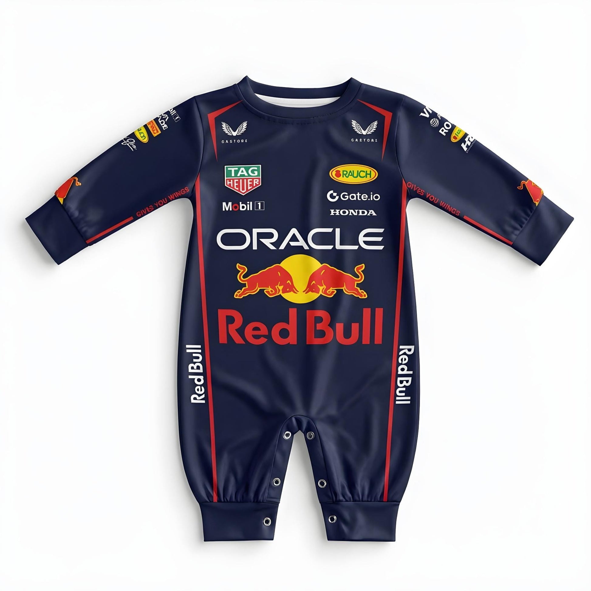 Red Bull racing Formula One inspired baby oneise front