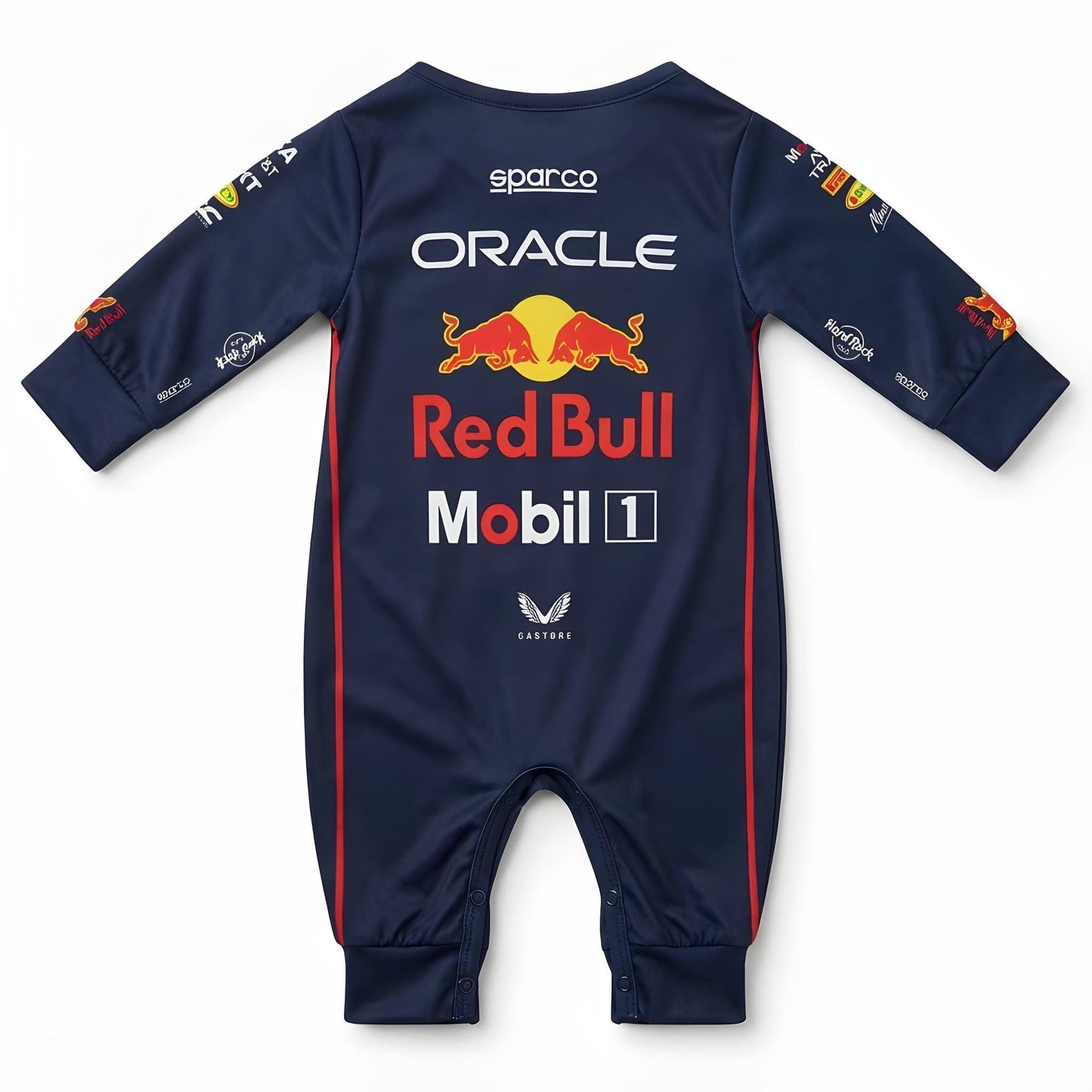 Red Bull racing Formula One inspired baby oneise back