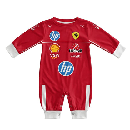 scuderia ferrari baby onesie jumpsuit front