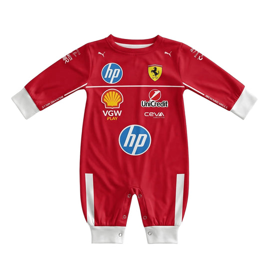 scuderia ferrari baby onesie jumpsuit front